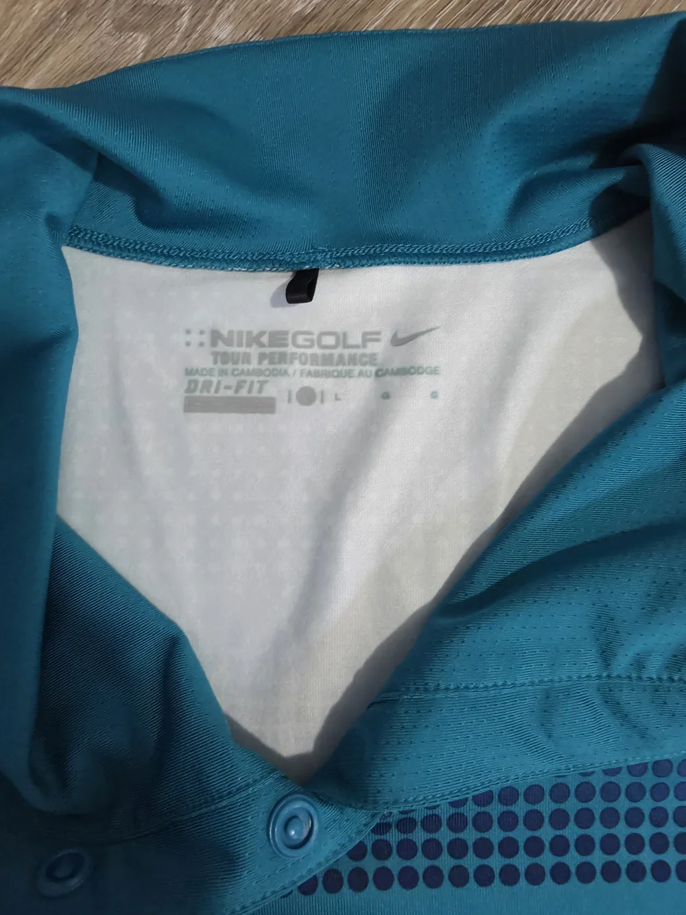 Nike Teal Gradient Dotted Short Sleeve Golf Polo